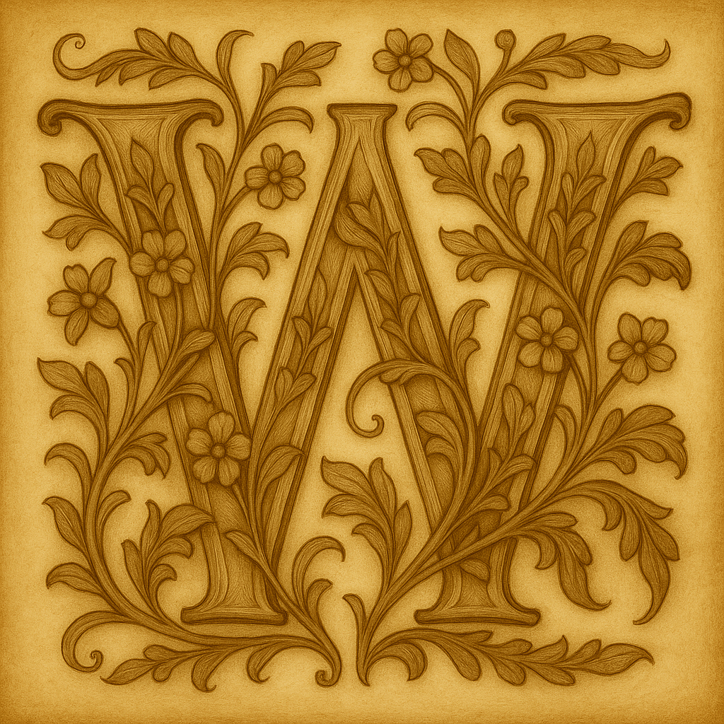 Decorative letter W